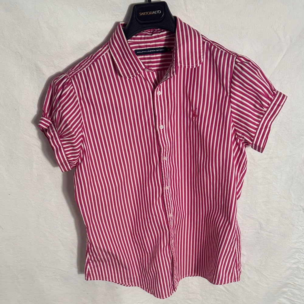 Ralph Lauren Pink and White Striped Casual Shirt